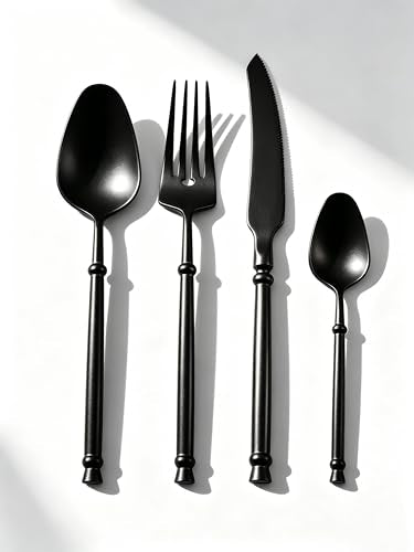 Round Handle Stainless Steel Flatware Set for 4 - 16 Pieces Silverware Cutlery