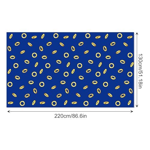 Blue with Gold Ring Tablecloths 3 Pack 54x84 Inch Disposable Waterproof Plastic