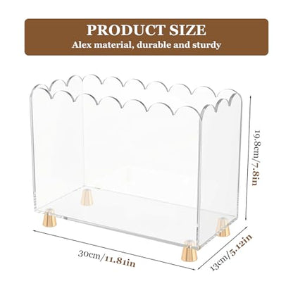 Acrylic Magazine Holder with Gold Feet - Floor Standing Organizer for Desk & Living Room