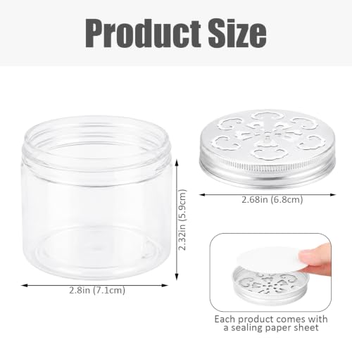 6 Pack 150ml Clear Refillable Storage Jars with Aluminum Lids for Aromatherapy & DIY Projects