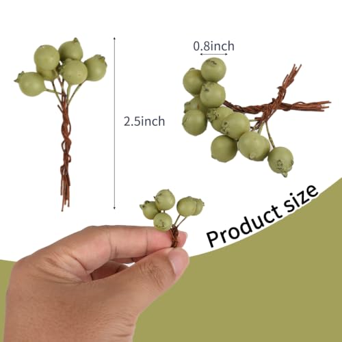 Artificial Green Berry Decor - Fake Fruits Plastic Foam 120PCS