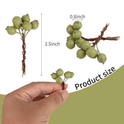 Artificial Green Berry Decor - Fake Fruits Plastic Foam 120PCS