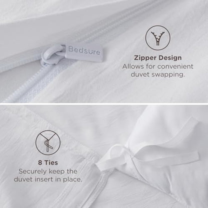 Bedsure Sage Green Duvet Cover Twin/Twin XL Size - 2 Pieces Prewashed Polyester Extra Soft Bedding Set, Includes 1 Twin Duvet Cover 68''x90'' with Zipper Closure & 1 Pillow Sham, No Comforter
