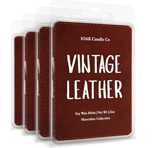 Leather Wax Melts 10oz Pack of 4 - Home Fragrance Cubes for Men