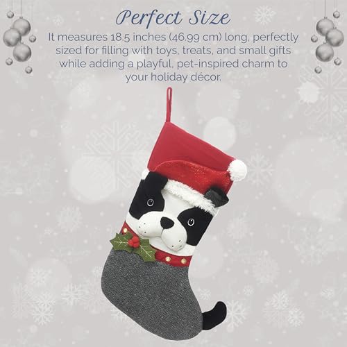Frenchie Claus Christmas Stocking - 15x21 Holiday Decor Gift - Variation: Frenchie