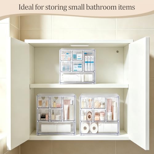 Stackable Clear Acrylic Bandaid Organizer with 6 Drawers for First-Aid Supplies