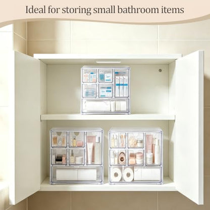Stackable Clear Acrylic Bandaid Organizer with 6 Drawers for First-Aid Supplies