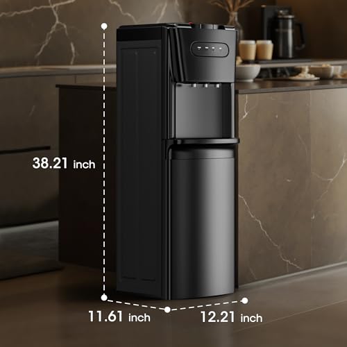 Tehanld Bottom Loading Water Cooler Dispenser Charcoal Black - Hot Cold Room Temp