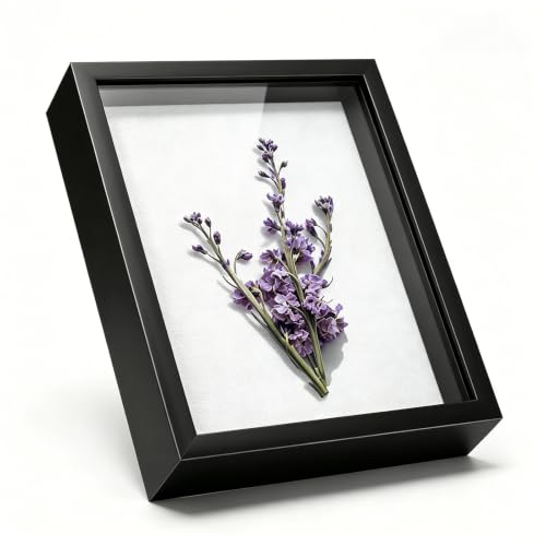 8x10 Deep Shadow Box Frame for Dried Flowers and Keepsakes - Black
