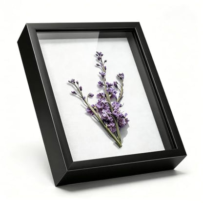 8x10 Deep Shadow Box Frame for Dried Flowers and Keepsakes - Black
