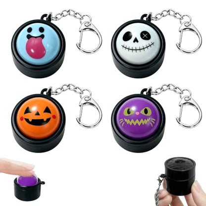 Halloween Fidget Keychain Stress Relief Toy Pack - 4 Spooky Designs