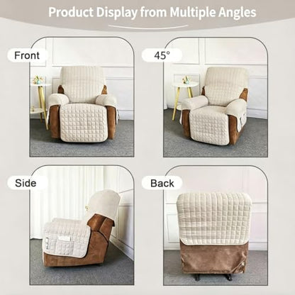 Non-Slip Recliner Cover with Pockets for 22-inch Coffee Recliners - Washable
