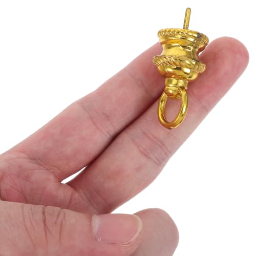 Golden Plastic Christmas Baubles Caps 100pcs - Small Ornament Replacement