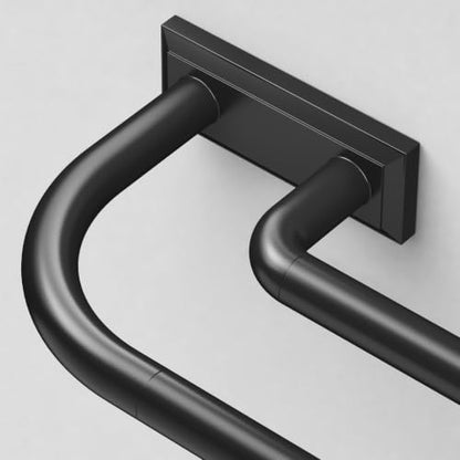 Black Double Curtain Rod 36-72 Inch - Wrap Around Design for Windows - Variation of THIS listing