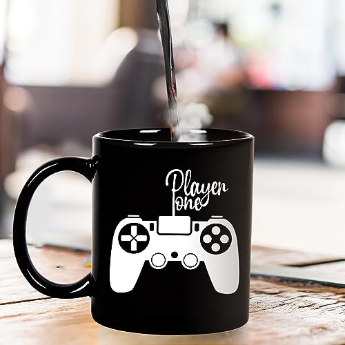 Fatbaby Player One Player Two Gamer Couples Mug Set Gift for Boyfriend Girlfriend – Valentine’s Day, Anniversary, Birthday, Christmas, 11 OZ