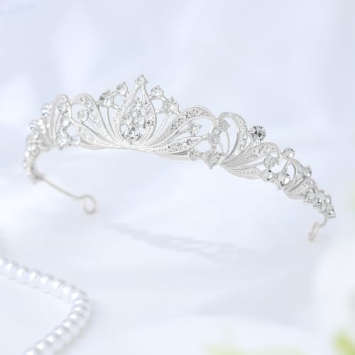 Silver Tiara for Women Bride Princess Crown - Medium Variation