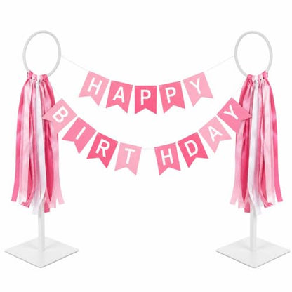 2 Pack Adjustable Table Banner Stand - White, Height 19-27 Inch
