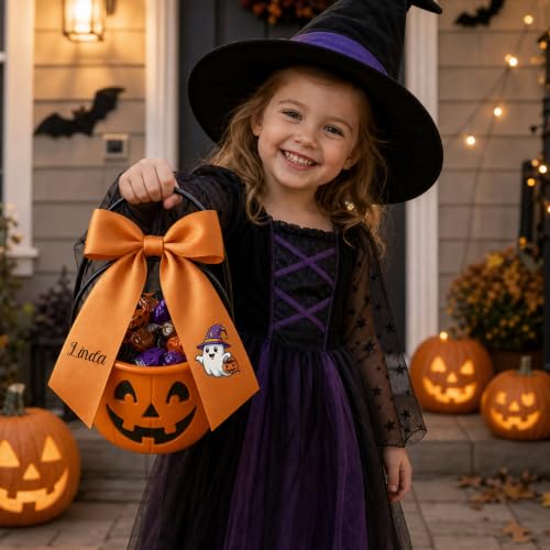 Halloween Personalized Wreath Sash for Front Door - Custom Decor, 55in