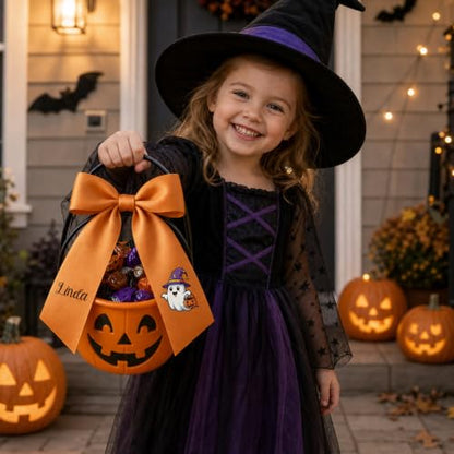 Halloween Personalized Wreath Sash for Front Door - Custom Decor, 55in