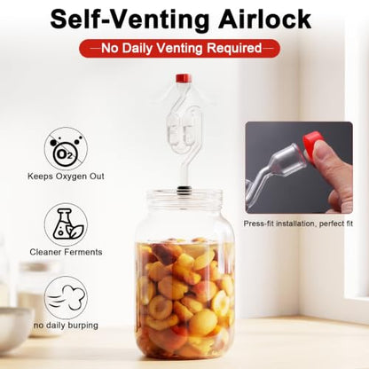 S-Shaped Fermentation Airlocks Twin Bubble Kit for Homebrew & Food