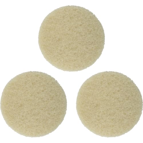 8-Inch Carpet Scrubbing Pads for Floor Cleaning Machines - Beige, Pack of 15