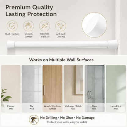Adjustable Window Security Bar Tension Rods with Rubber Tips for Home Safety