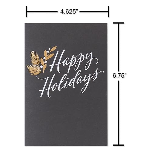 Holiday Greeting Card Bundle with Envelopes & Seals - Red, Black, White & Gold - 15 Count - TRAD HOLIDAY BNDL 15 CT