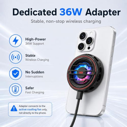 Portable Magnetic Phone Cooler Fan with High Power Adapter for Smartphones