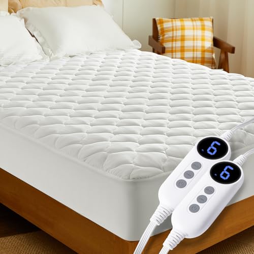 Queen Size Electric Heated Mattress Pad with Dual Control, 9 Heat Settings & Auto Shut Off