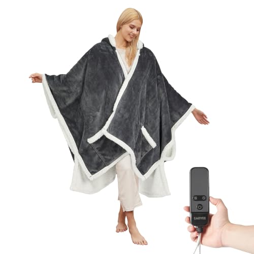 Garvee Wearable Heated Throw Blanket 50x60 Inch with Digital Controller - Dark Gray