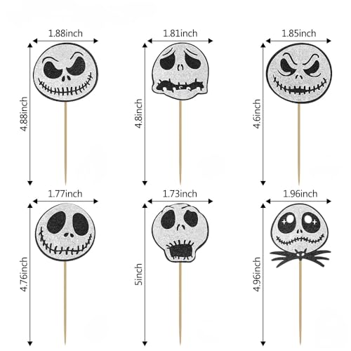 Halloween Cupcake Toppers Ghost 24 Pack Food Decorations for Cakes and Cupcakes
