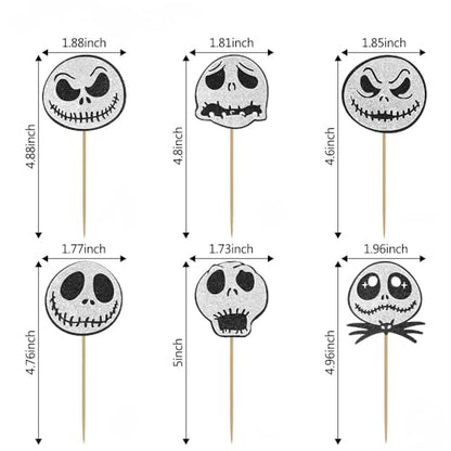 Halloween Cupcake Toppers Ghost 24 Pack Food Decorations for Cakes and Cupcakes