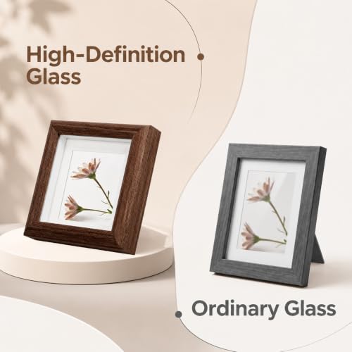 Small Shadow Box Frame 4x4 Inch Wooden Square Picture Frame Set