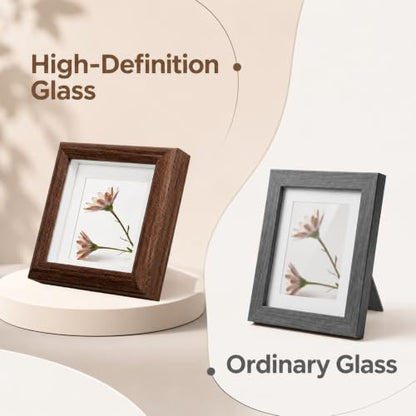 Small Shadow Box Frame 4x4 Inch Wooden Square Picture Frame Set