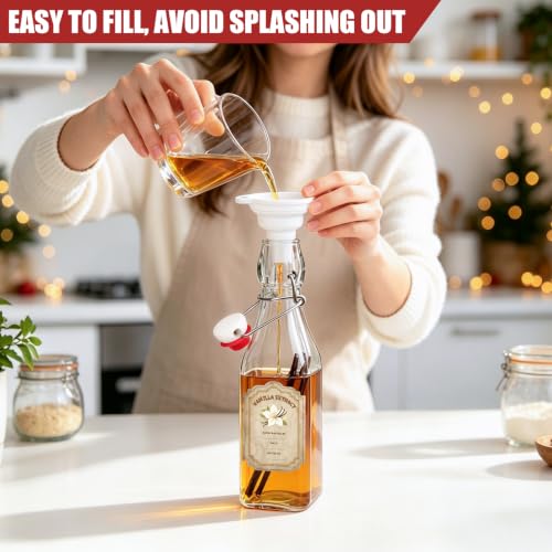 8 Pack 8oz Glass Swing Top Bottles for Vanilla Extract and Beverages