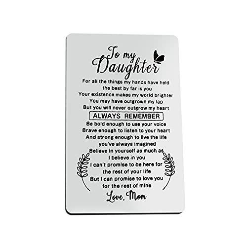 Personalized Wallet Card Gift for Daughter from Mom - Inspirational Keepsake