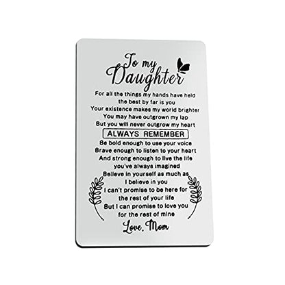 Personalized Wallet Card Gift for Daughter from Mom - Inspirational Keepsake