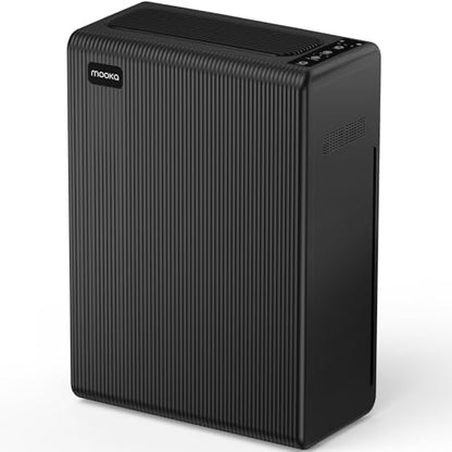 MOOKA HEPA Air Purifier for Large Rooms Up to 2000ft² Black - Washable Filter, Auto Mode