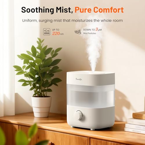 2L Top Fill Cool Mist Humidifier for Bedroom Quiet Ultrasonic Night Atmosphere