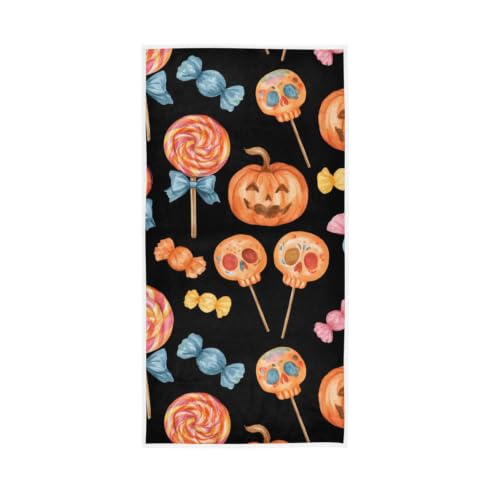 Halloween Pumpkin Lollipop Hand Towel - Ultra Soft Absorbent Kitchen & Bathroom