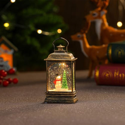 Christmas Snow Globe Lantern Lighted Snow Globes with Snowman - Holiday Decor