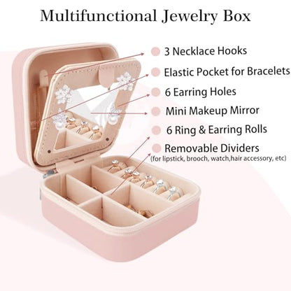 Mother in Law Jewelry Box - Pink Travel Organizer Gift from Daughter-in-Law