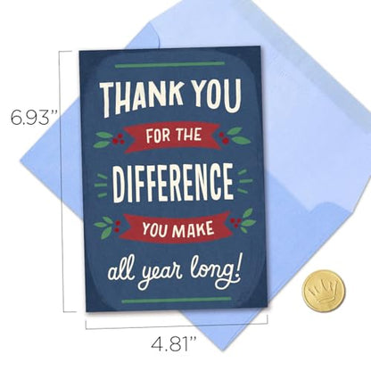 You Make a Difference Holiday Business Cards - 10 Pack with Envelopes - Variation of THIS listing