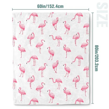 Pink Flamingo Throw Blanket - 60x80 Inch Ultra-Soft Fleece for Couch Bed Lounge