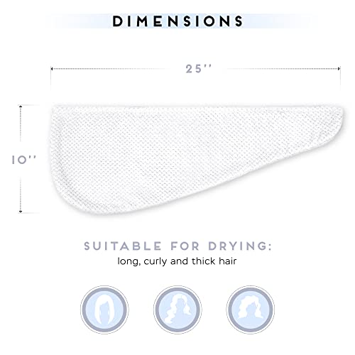 SimpleField 2 Pack Microfiber Hair Towel Wrap for Women, Anti Frizz Quick Drying Hair Turban for All Hair Style, Absorbent and Lightweight (Beige)