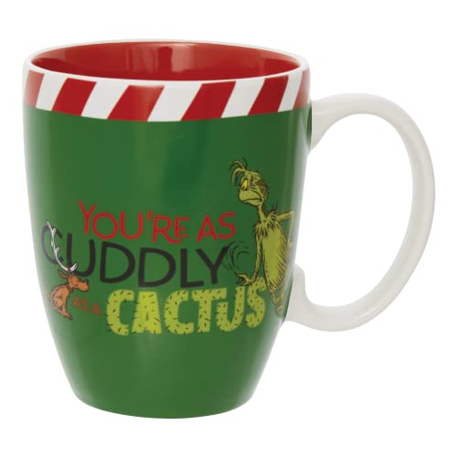 Dr. Seuss Grinch Cuddly as a Cactus Coffee Mug 12 Ounce Green