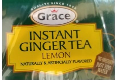 Grace Instant Lemon Ginger Tea 4.94 oz - 2 Pack - Ginger Lemon Tea Bags - 28 Count