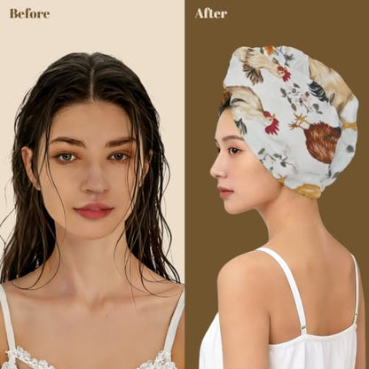 Microfiber Hair Towel Wrap for Women - Quick Dry, Absorbent Turban for Curly, Long & Thick Hair