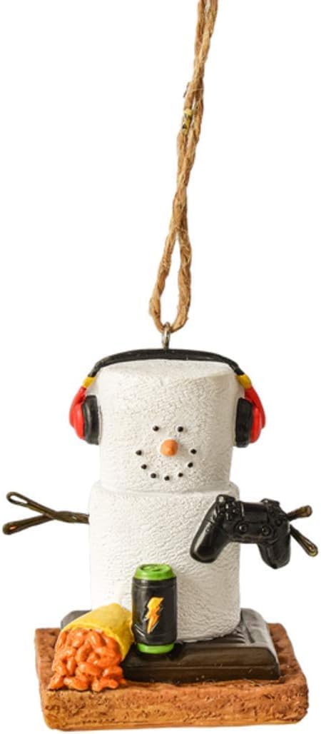 S'mores Gamer Ornament - 2.75 Inch Hand Painted Hanging Decor