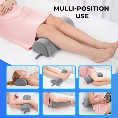 Knee Pillow for Back Sleeping - Memory Foam Leg Support for Lower Back Pain